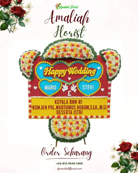 Papan Bunga Pernikahan Battembat